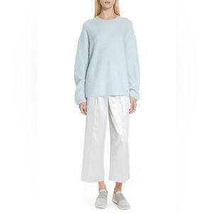 Vince Oversized Funnel-neck Pullover Sweater Alpaca Mohair Blue XS